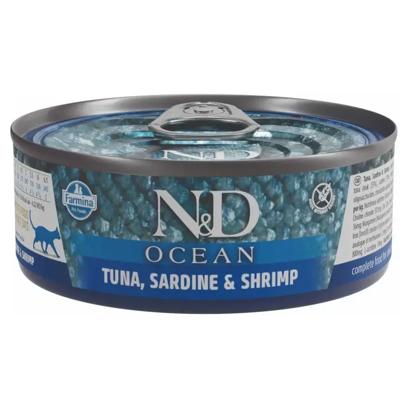 Ocean Natvoer Voor Katten Met Tonijn Sardines En Garnalen 6x70g by Farmina – product photo