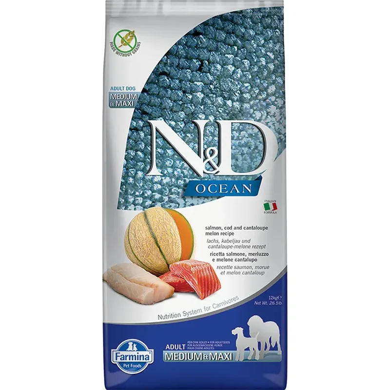 Ocean Zalm Kabeljauw Medium Maxi Hondenvoer 12kg by Farmina – product photo