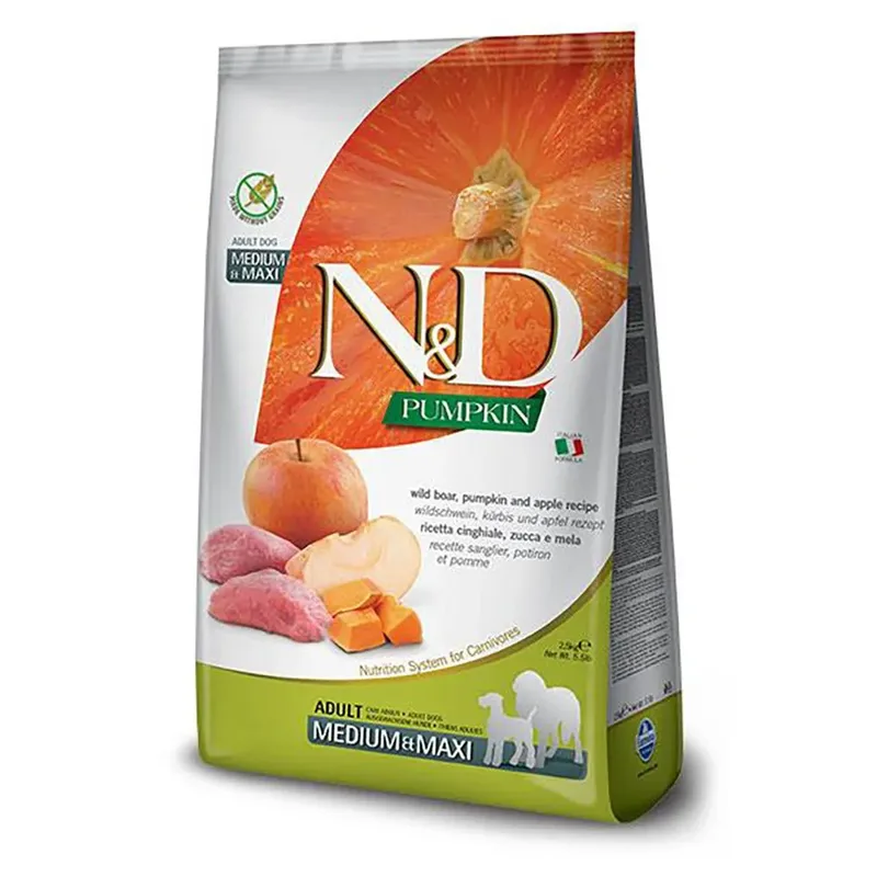 Pompoen Medium Maxi Wild Zwijn Hondenvoer 12kg de Farmina – photo produit