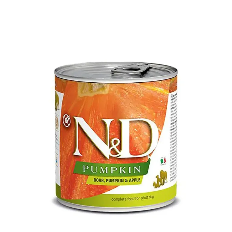 Pompoen Wild Zwijn Doos 6x285g Hondenvoer von Farmina – Produktfoto
