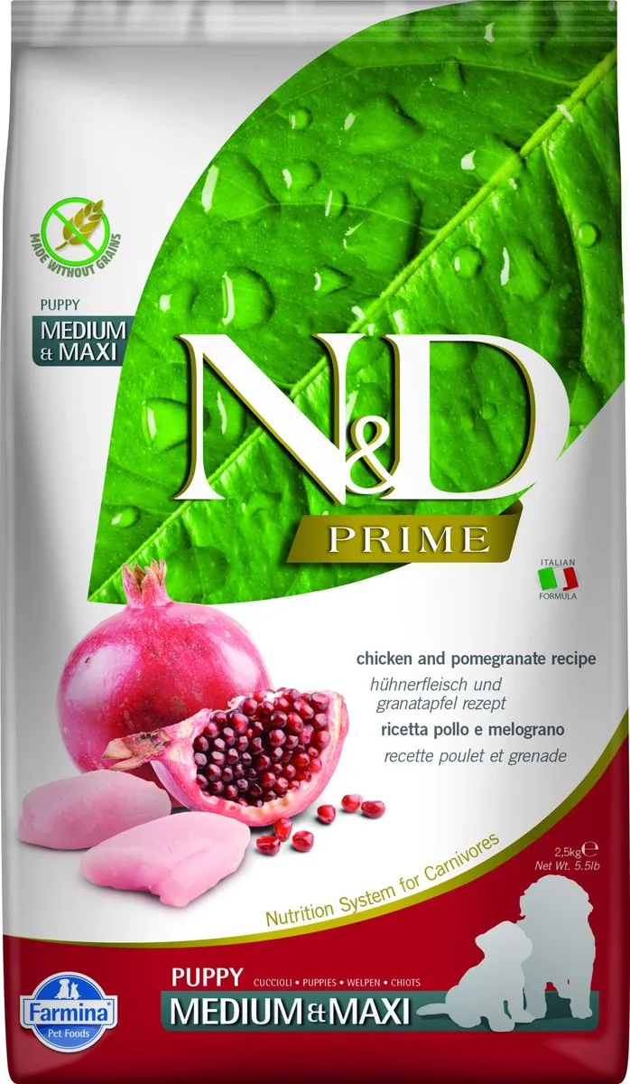 Prime puppyvoeding Kip medium/maxi 2,5 kg de Farmina – photo produit