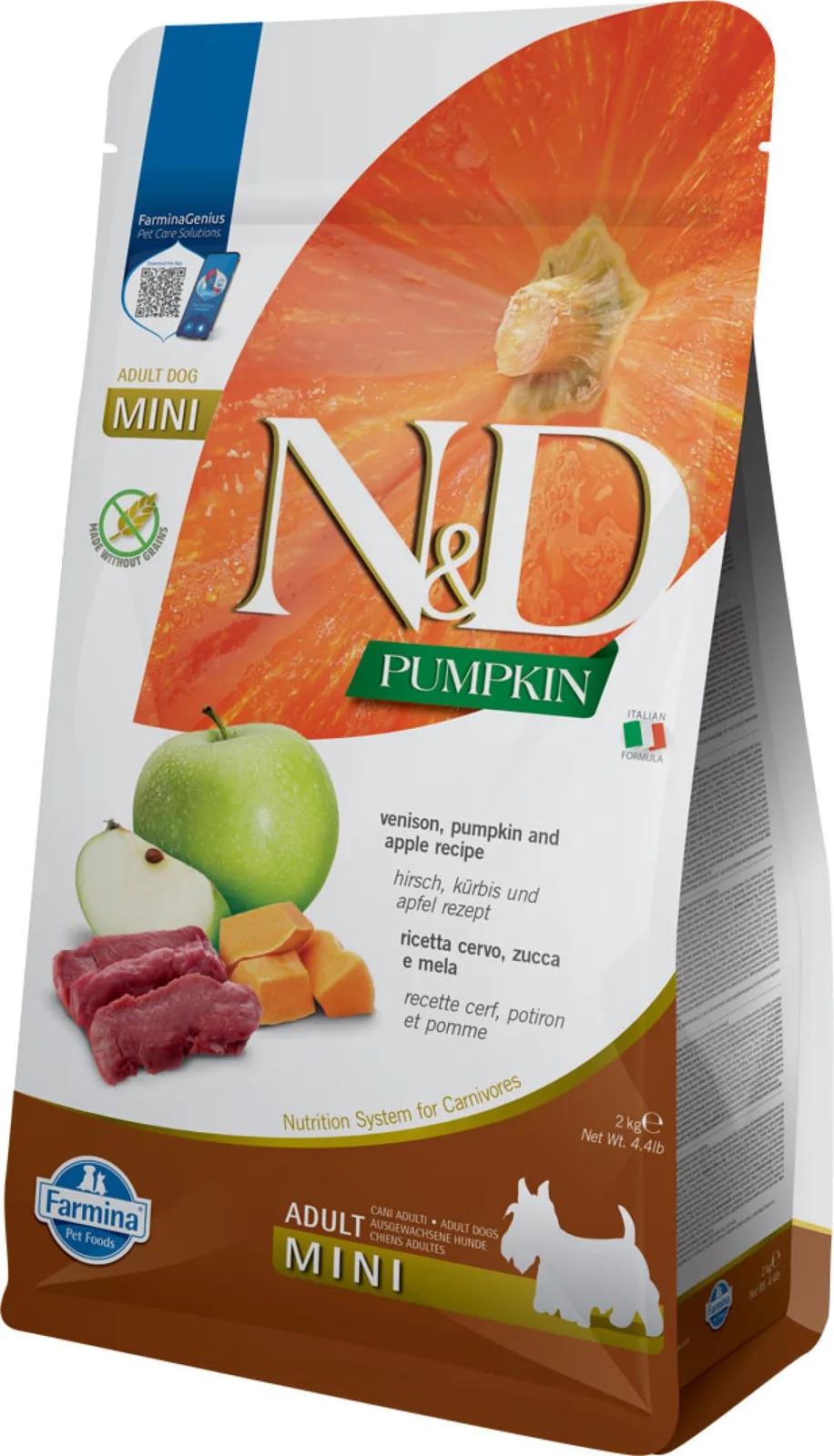 Pumpkin hondenvoeding Hert small breed 2 kg de Farmina – photo produit