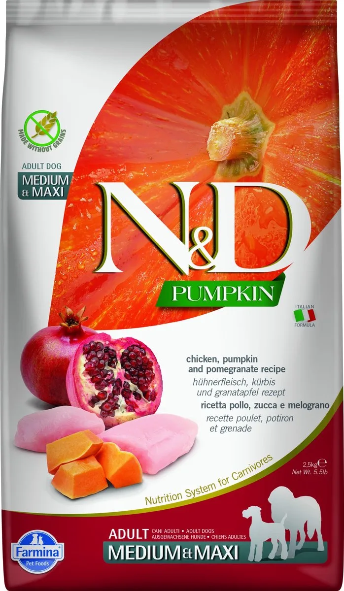 Pumpkin hondenvoeding Kip medium/maxi 2,5 kg by Farmina – product photo
