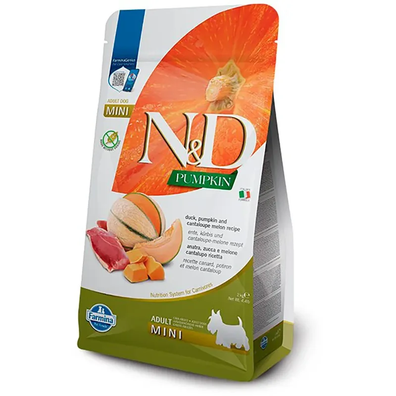 Pumpkin Hondenvoer Voor Volwassen Honden Van Kleine Rassen Met Eend Pompoen En Cantaloupemeloen 2kg by Farmina – product photo