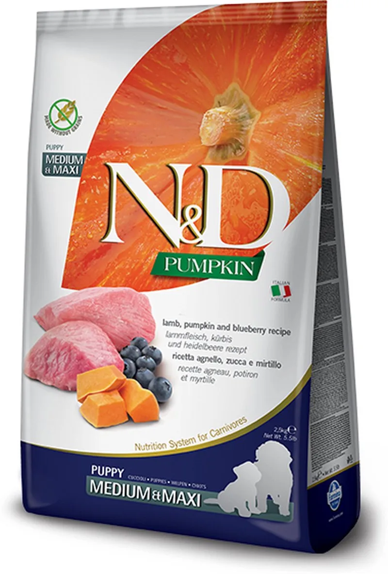 PUMPKIN LAM PUPPY MED/MAX 12KG Hondenvoer von Farmina – Produktfoto