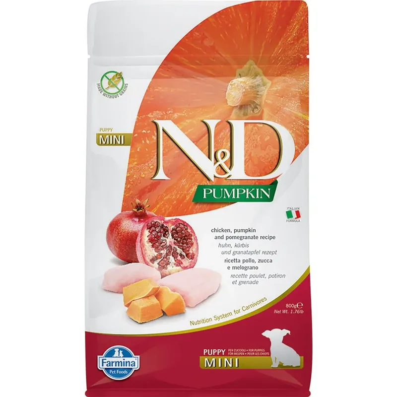 Puppy Pumpkin Mini Hundefutter Mit Huhn 800g von Farmina – Produktfoto