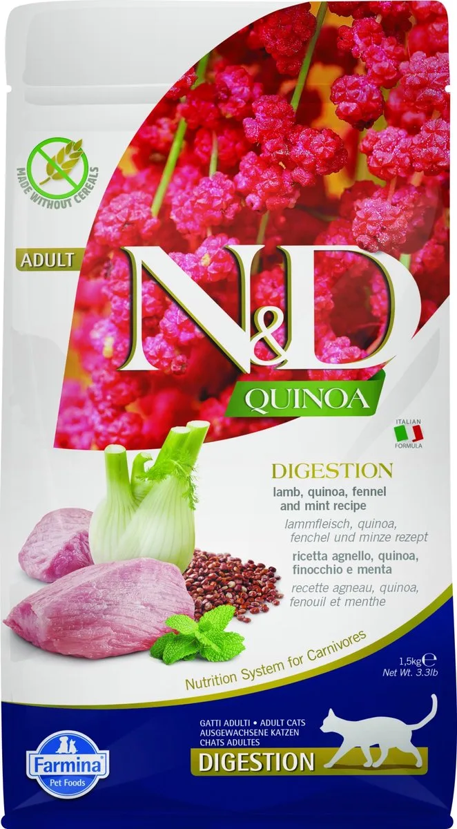 Quinoa Digestion Adult Kattenvoer - Lamb - 1,5 kg von Farmina – Produktfoto