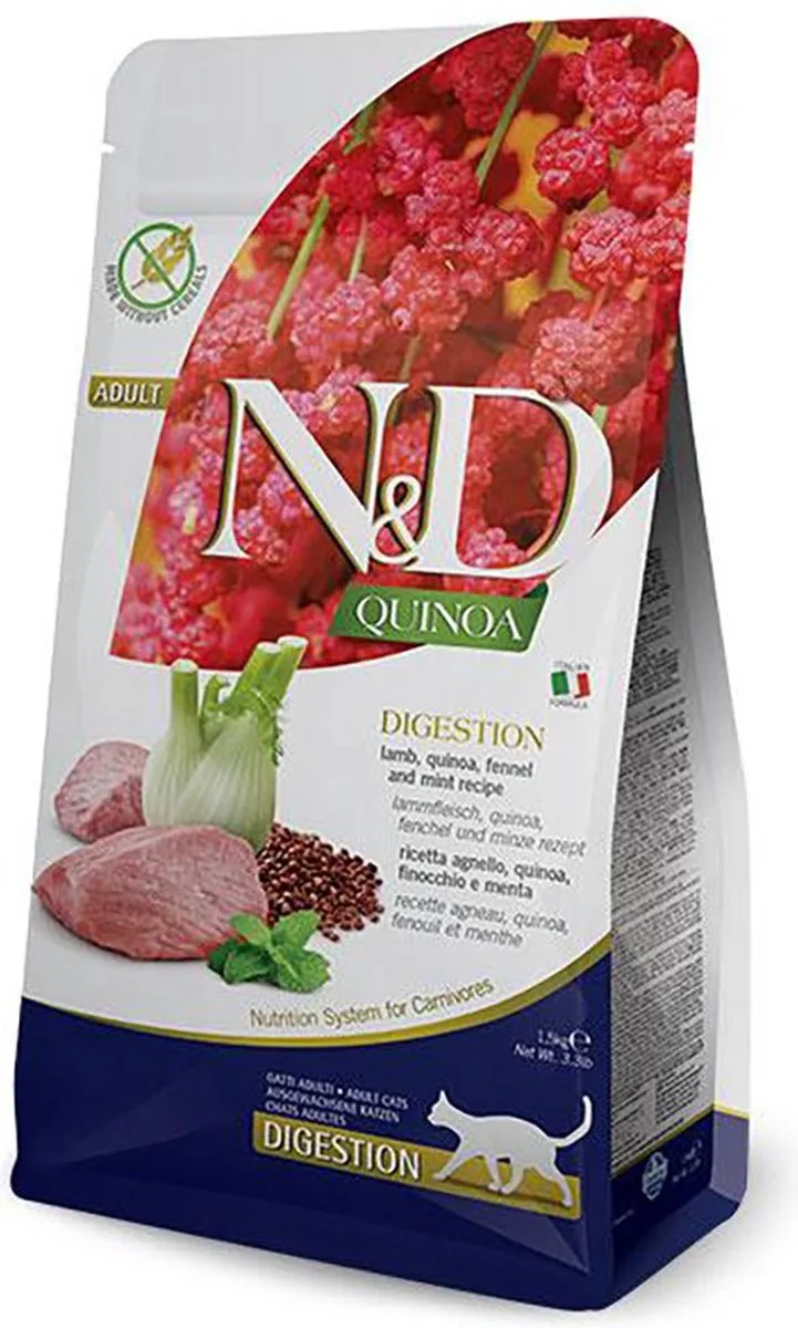 Quinoa Digestion Adult Kattenvoer - Lamb - 5 kg de Farmina – photo produit