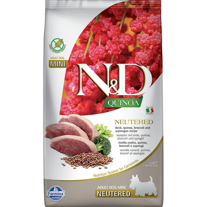 Quinoa Gecastreerde Eend Mini Hondenvoer 2.5kg by Farmina – product photo