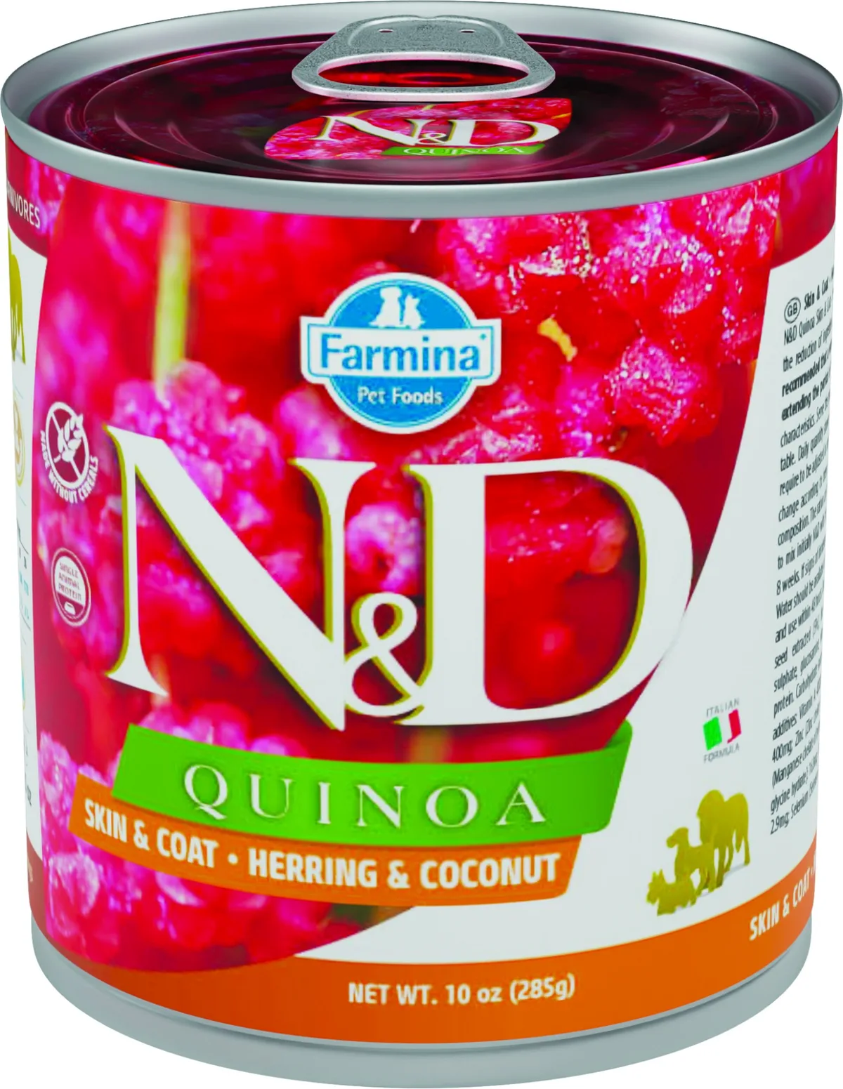Quinoa natvoeding voor de hond Skin & Coat Haring 285 gr. - per 6 stuks by Farmina – product photo