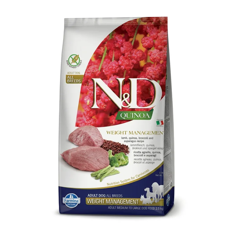 N&D Gamme Quinoa Gestion du Poids Nourriture pour Chien Adulte Moyen à Grand 2,5 kg de Farmina – photo produit