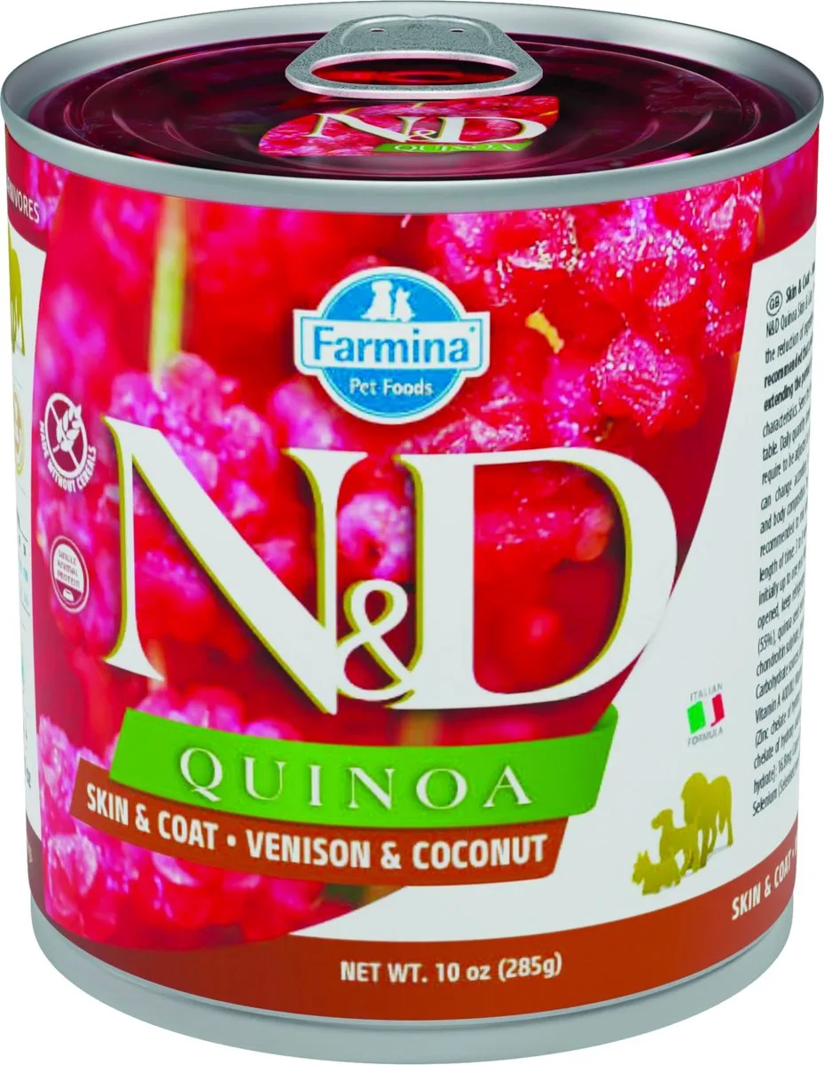 Quinoa Skin & Coat Adult - Venison - 6 x 285 g från Farmina – produktbild