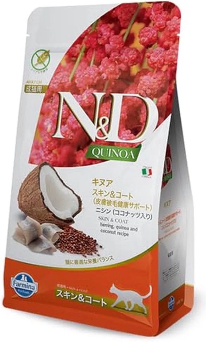 Quinoa Skin & Coat - Kattenvoer (Droogvoer) - Haring & Kokos - Graanvrij - 300g fra Farmina – produktbillede