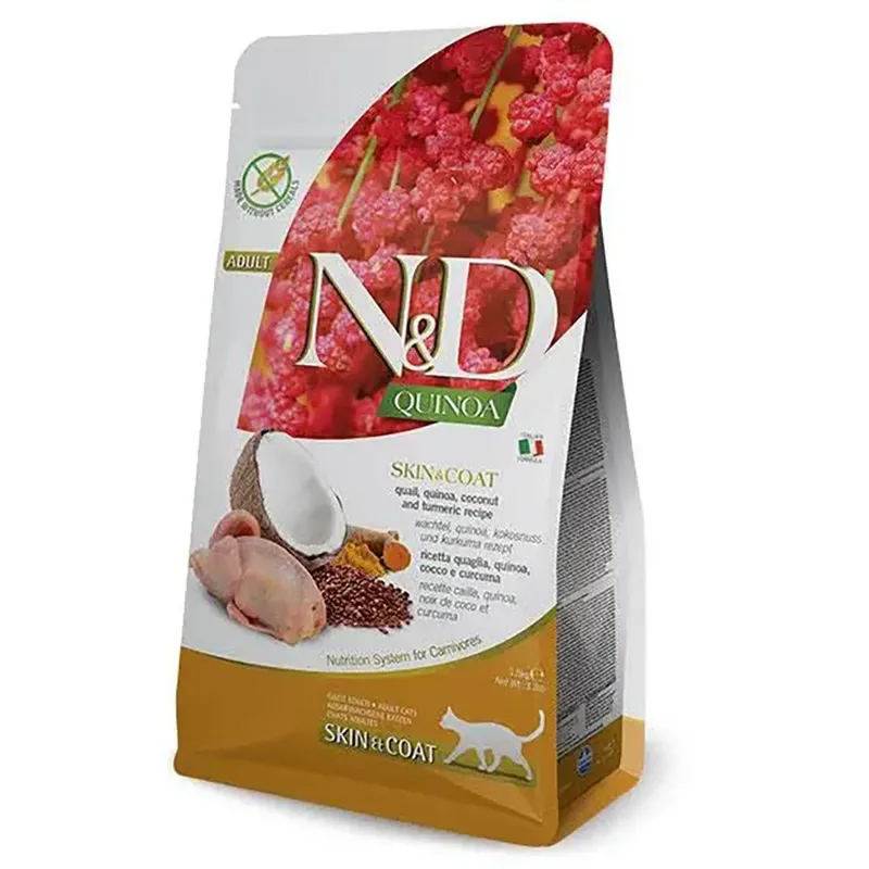 Quinoa Skin Coat Kwartel Kattenvoer 300g von Farmina – Produktfoto
