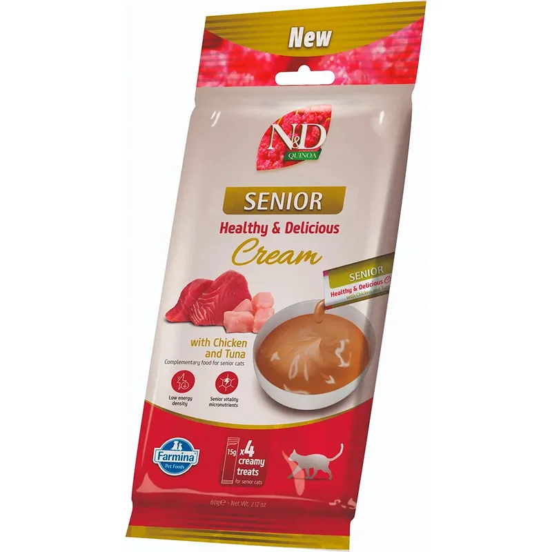Romige N&d Quinoa Senior Kip & Tonijn Nat Kattenvoer 15x60g by Farmina – product photo