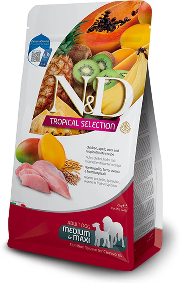 Tropical Adult Medium & Maxi Hondenvoer - Chicken - 10 kg de Farmina – photo produit