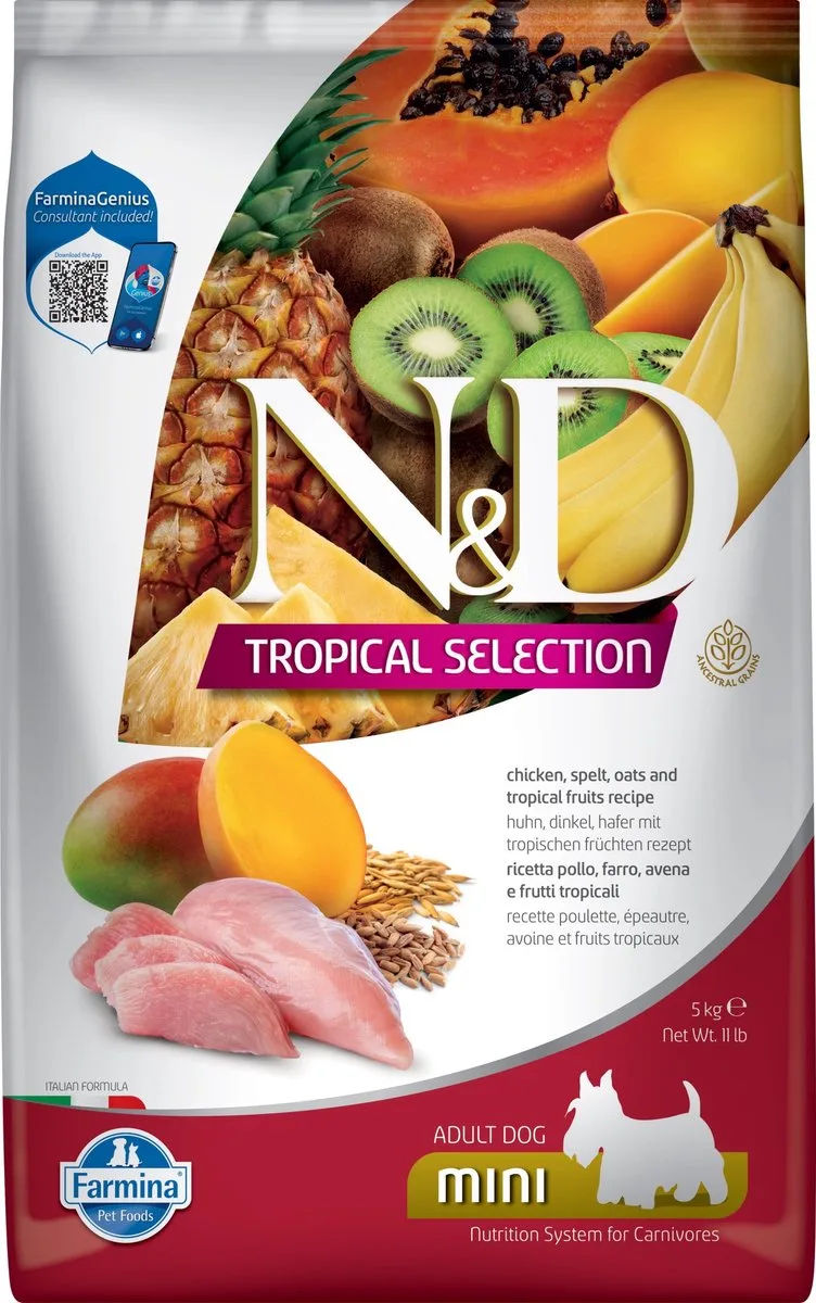 Tropical hondenvoeding Kip small breed 5 kg fra Farmina – produktbillede