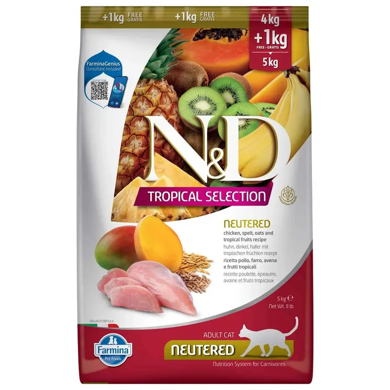 Nourriture Pour Chats Stérilisés N&d Tropical Selection 4+ Au Poulet 1kg de Farmina – photo produit