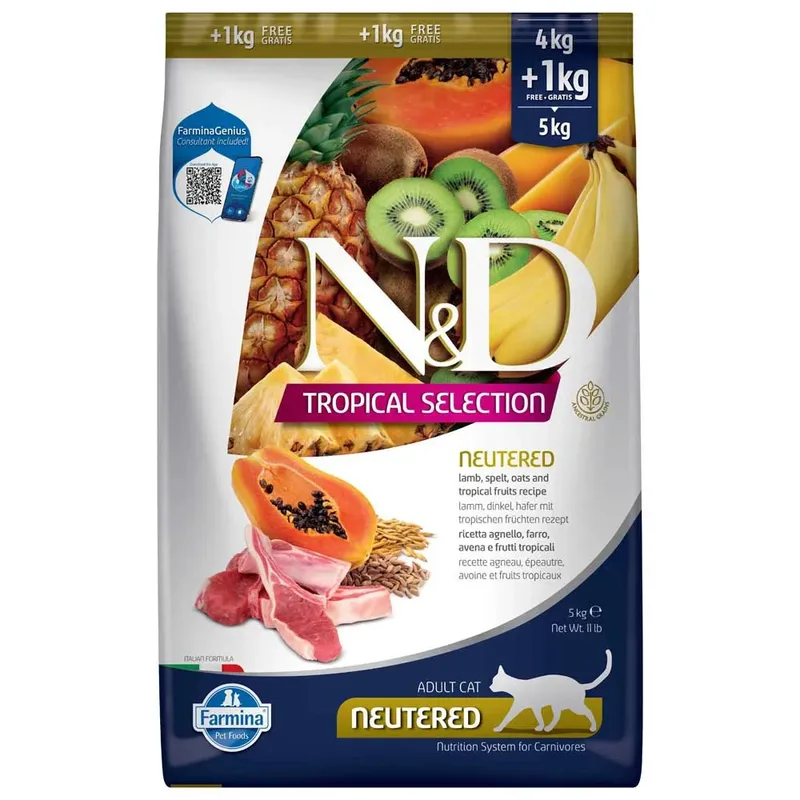 Tropical Selection 4+ Gesteriliseerd Kattenvoer Met Lam 1kg by Farmina – product photo