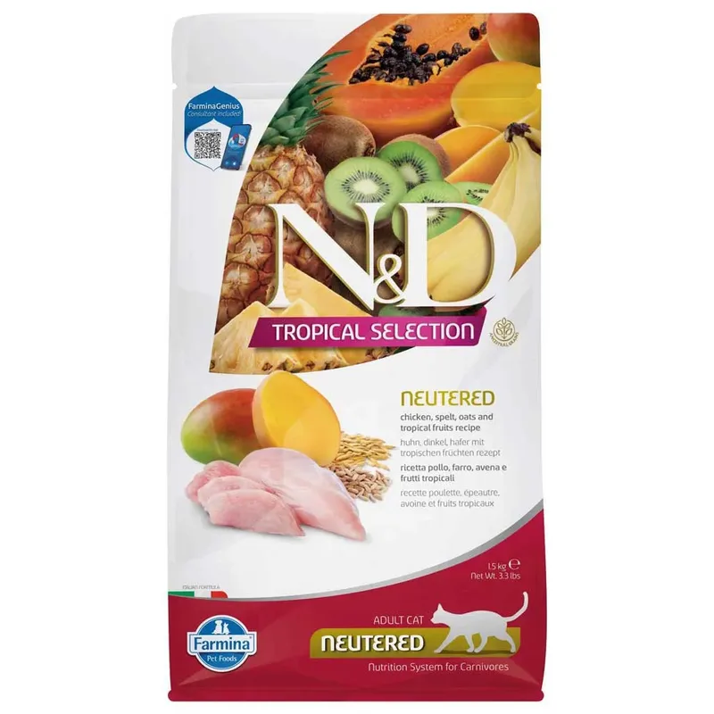 Tropical Selection Gecastreerde Kattenvoer Met Kip 1.5kg by Farmina – product photo