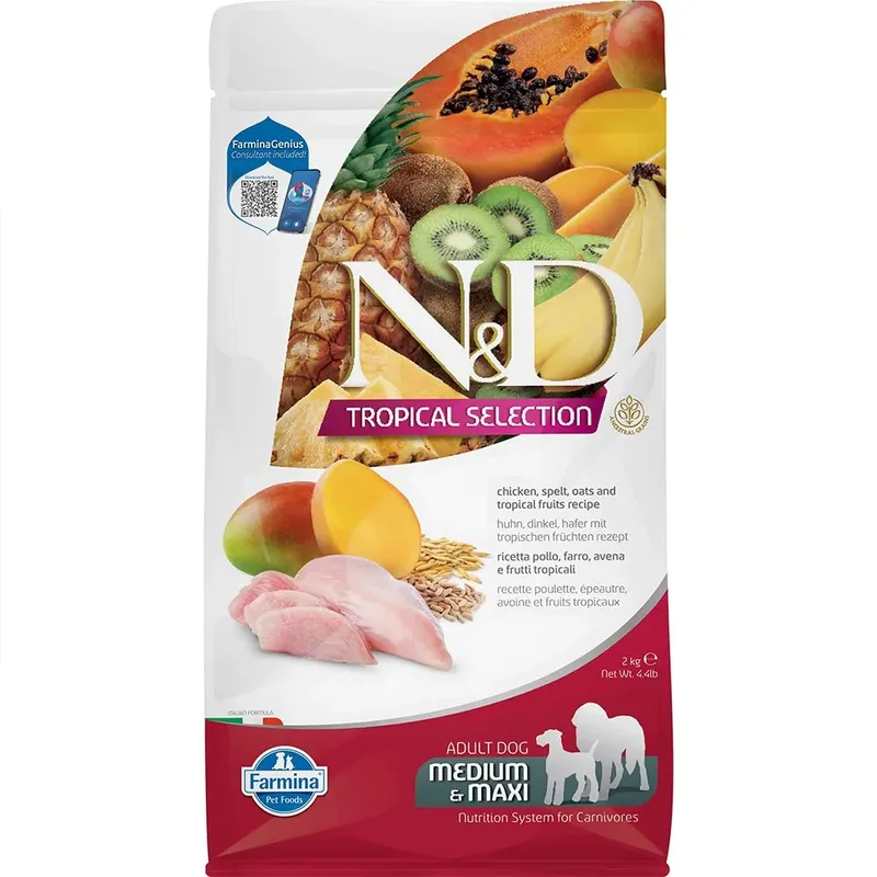 Tropical Selection Med Maxi Kip Hondenvoer 2kg by Farmina – product photo
