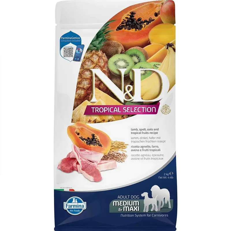 Tropical Selection Med Maxi Lam Hondenvoer 2kg fra Farmina – produktbillede