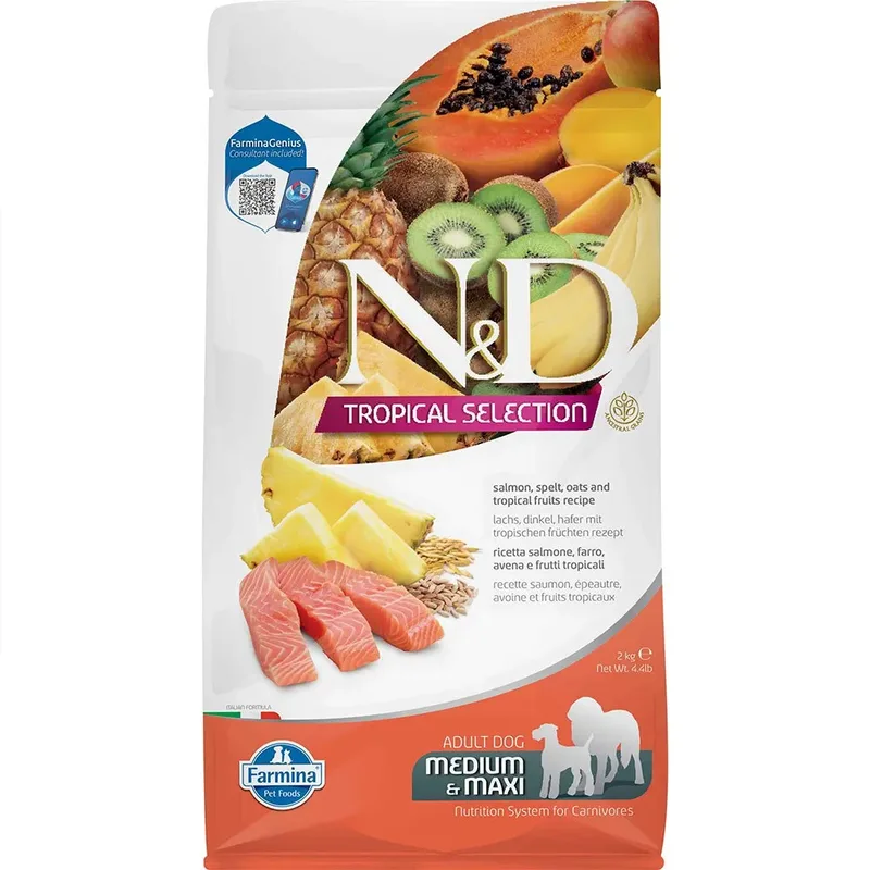 Tropical Selection Med Maxi Zalm Hondenvoer 2kg de Farmina – photo produit