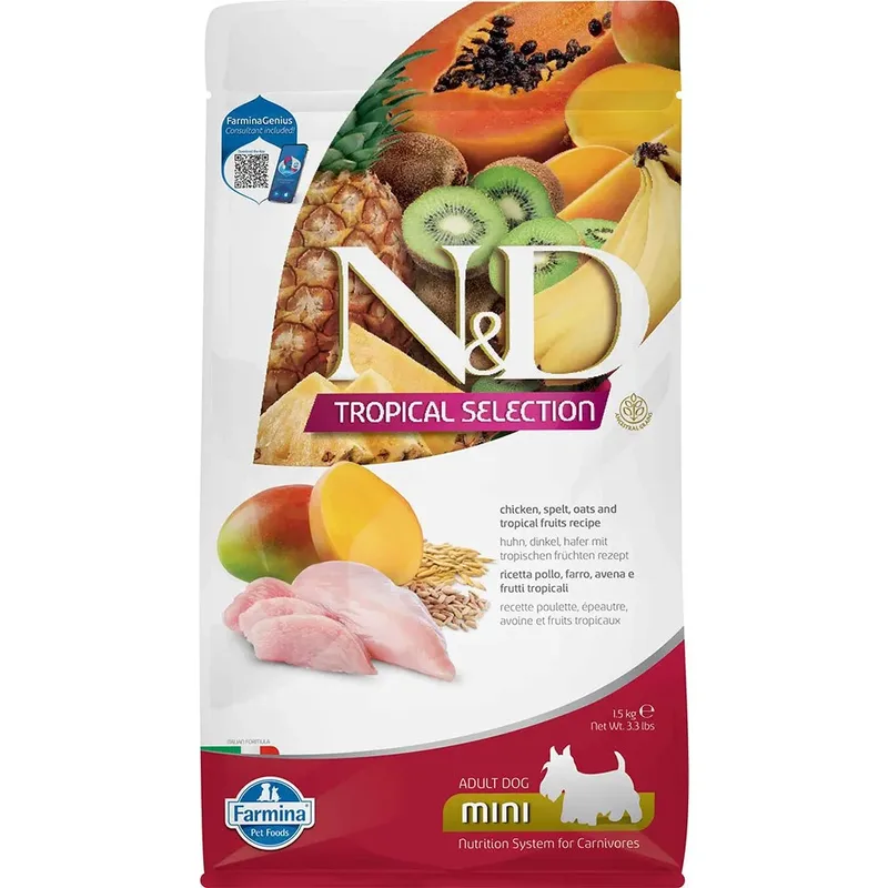 Tropical Selection Mini Kippenvoer Voor Honden 1.5kg fra Farmina – produktbillede
