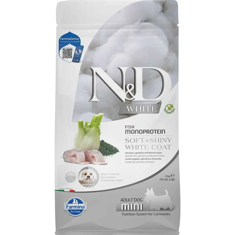 Zeebaars Spirulina Mini Hondenvoer 2kg von Farmina – Produktfoto