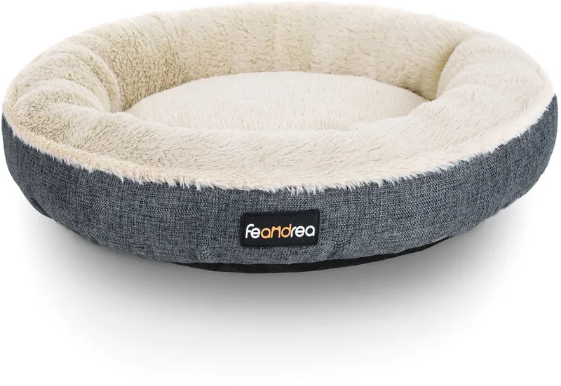 Donutvormig hondenbed - Ø 55 cm - 55 x 12 cm - Donkergrijs fra Feandrea – produktbillede
