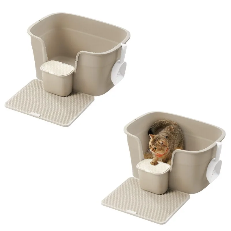 FEANDREA 2er Katzentoilette für große Katzen mit hohen Seitenwänden von Feandrea in Beige, Regular – Produktfoto