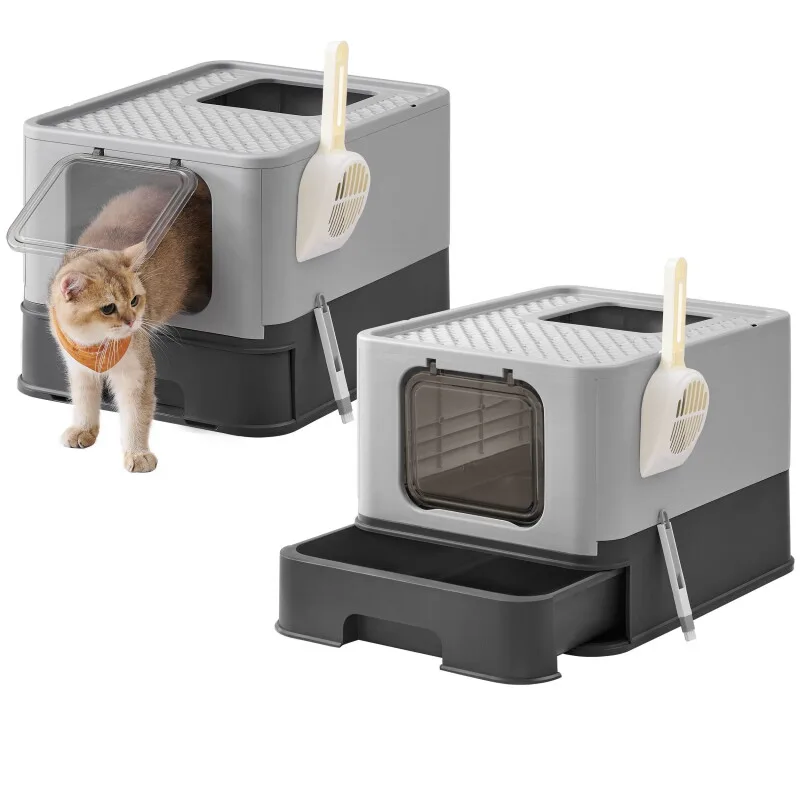 FEANDREA 2er Katzentoilette, mit Deckel by Feandrea in Dark grey, Regular – product photo
