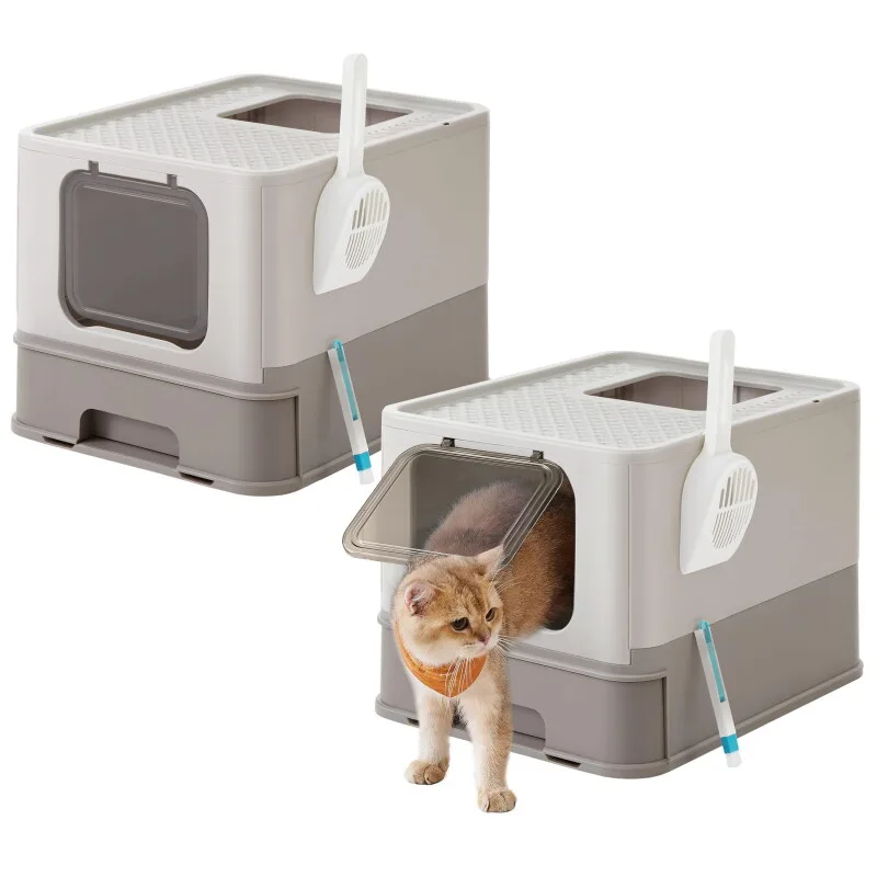 FEANDREA 2er Katzentoilette, mit Deckel by Feandrea in Light grey, Regular – product photo