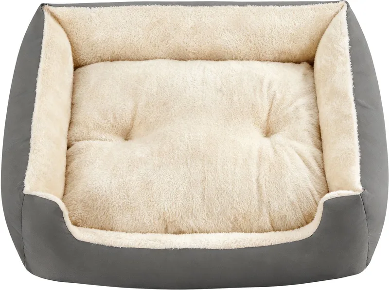 Hondenmand - Hondenbed met Uitneembaar Keerkussen - Antislip - Voor Woonkamer by Feandrea in Grijs-Beige – product photo