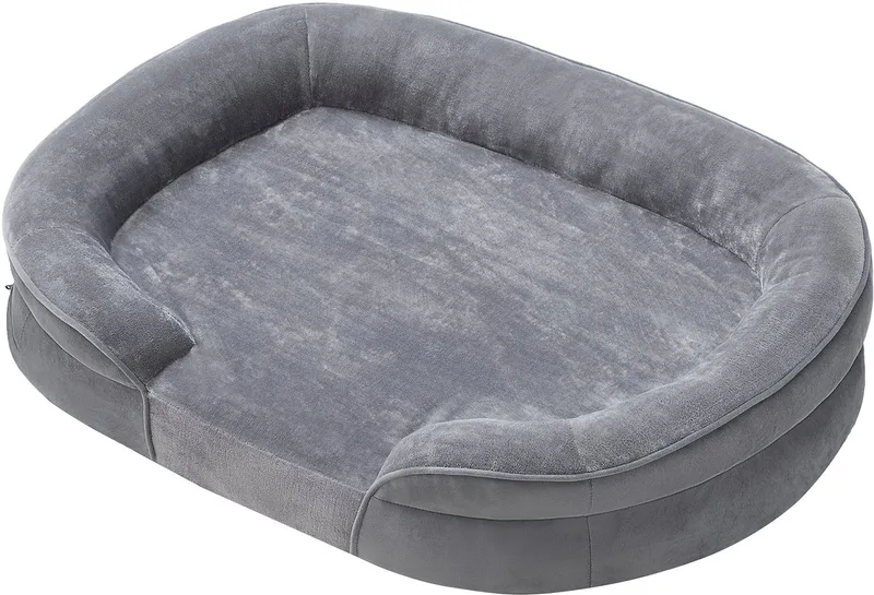 Hondenmand - Hondenbed met Waterdichte Binnenlaag - Verhoogde Randen - Afneembare Wasbare Hoes by Feandrea in Leigrijs – product photo