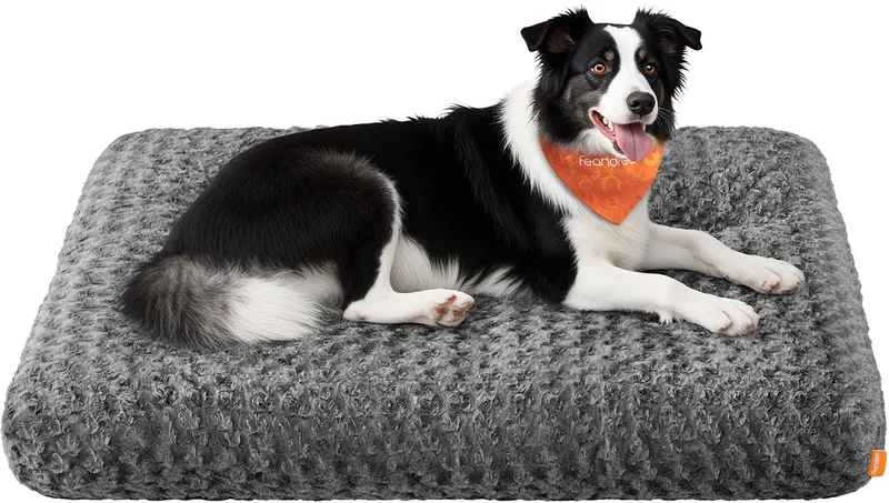 Hondenmand - Hondenbed met Zachte Vulling - Voor Grote Honden - Wasbaar en Antislip de Feandrea en Gris – photo produit