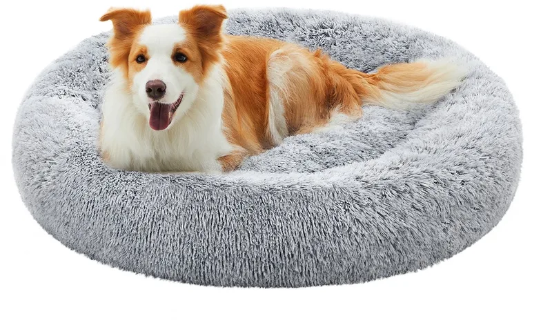 Hondenmand - Hondenkussen - Donut Huisdierbed - Uitneembare Vulling - Wasbaar Pluche von Feandrea in Ombré-grijs – Produktfoto