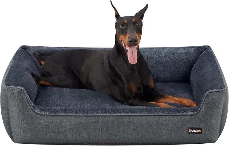 Hundebett mit erhöhten Ränder 120 x 90 x 30 cm dunkelgrau de Feandrea en Gris foncé – photo produit