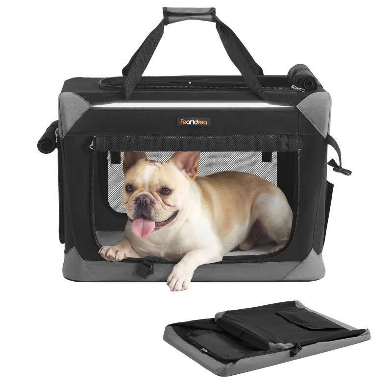 Hundebox faltbar, tragbar, Oxford-Gewebe, 4 Türen, mit Griffen und Seitenfach M-XXL by Feandrea in Regular – product photo