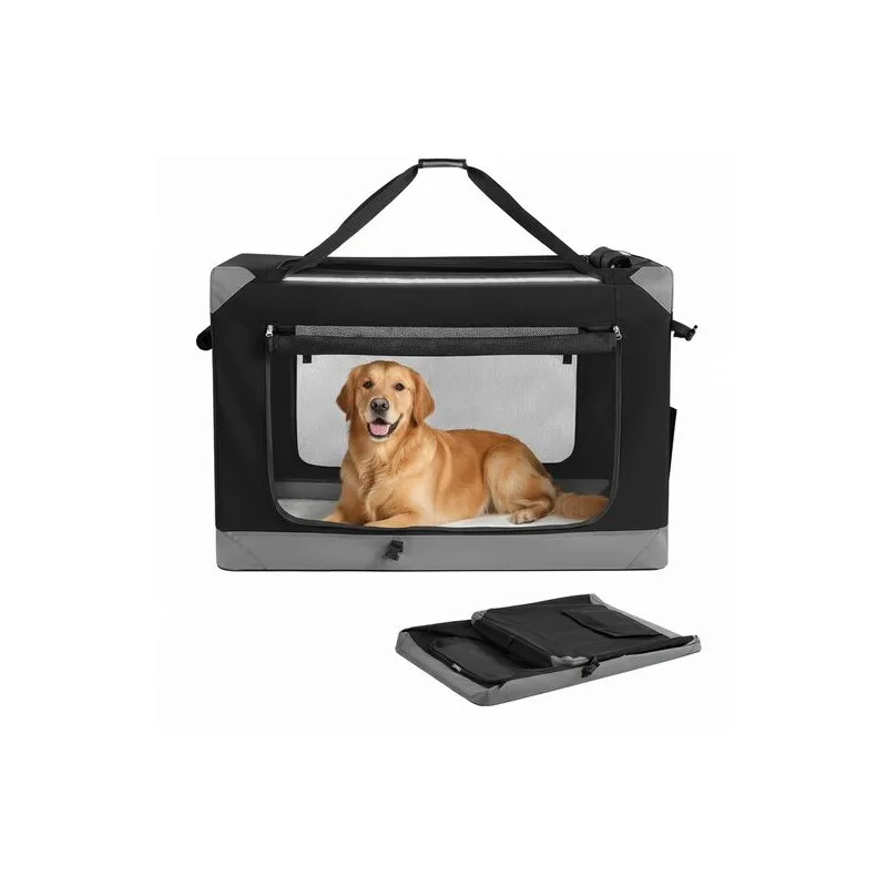 Hundebox faltbar, tragbar, Oxford-Gewebe, 4 Türen, mit Griffen und Seitenfach M-XXL by Feandrea in Regular – product photo