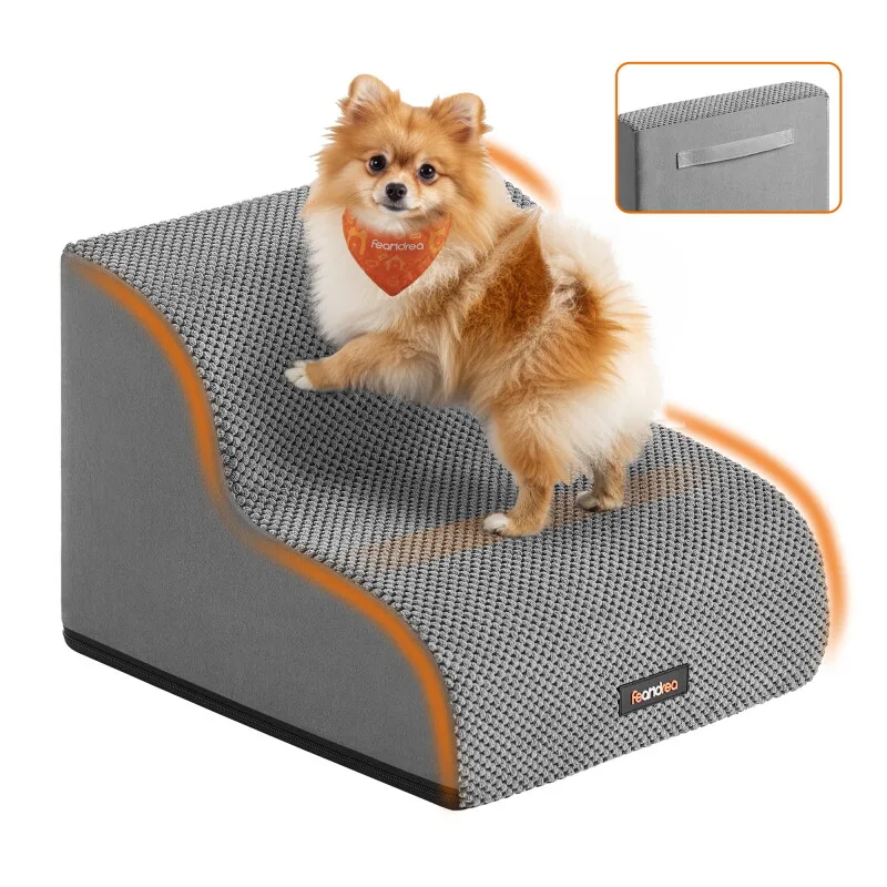 Hundetreppe, 2/3/4Stufen, Waffelcord, wasserdicht, rutschfest, abnehmbarer waschbarer Bezug von Feandrea in Regular – Produktfoto