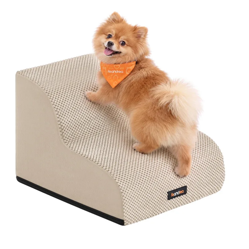 Hundetreppe, 2/3/4Stufen, Waffelcord, wasserdicht, rutschfest, abnehmbarer waschbarer Bezug von Feandrea in Regular – Produktfoto