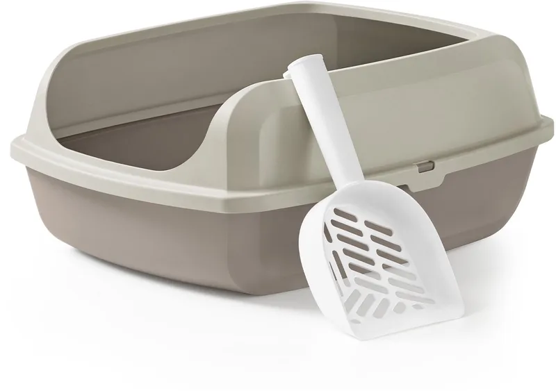 Kattenbak - Met Hoge Zijkanten - Open Katten Toilet - Inclusief Schepje by Feandrea in Beige – product photo