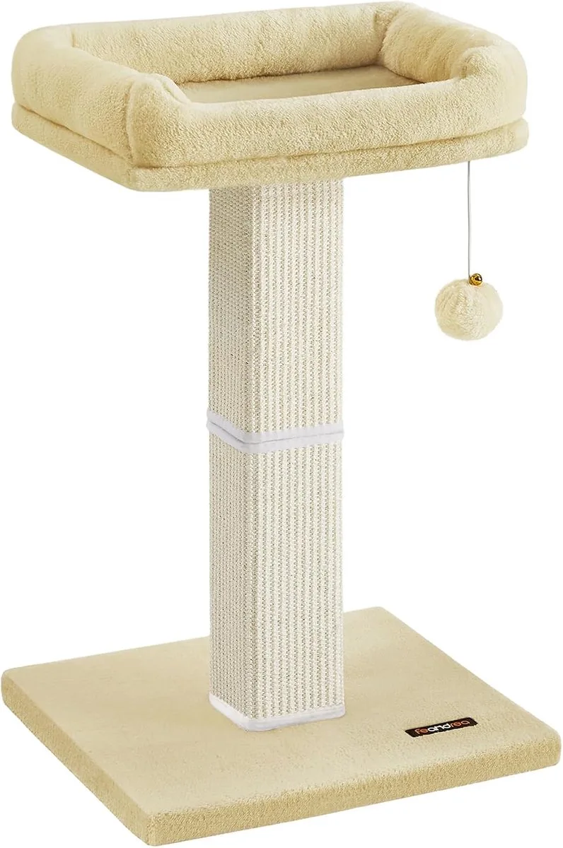 Kattenboom – Met pluchen platform – 40×30 cm – Grijs de Feandrea en Beige – photo produit
