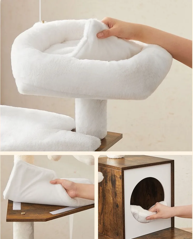 Kattenkrabpaal met Kattenbak Omhulsel 2-in-1 140cm de Feandrea – photo produit