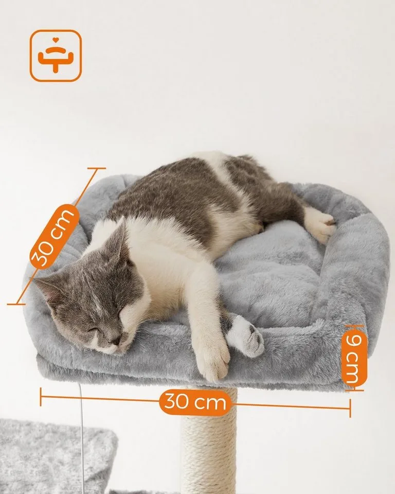Kattentoren 164cm - Grote, Stabiele Krabpaal met Hangmat & Mand de Feandrea en Gris – photo produit 4 sur 5