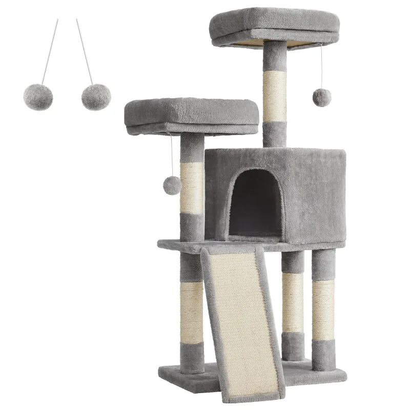 Katzenbaum 115cm Kratzbrett van Feandrea in Lichtgrijs, Regular – productfoto