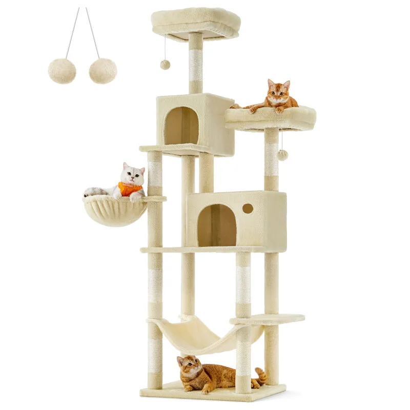 Katzenbaum XXL 199cm beige beige von Feandrea in Beige, Regular – Produktfoto
