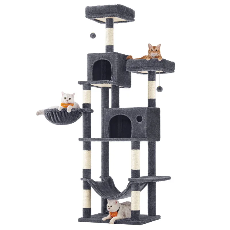 Katzenbaum XXL 199cm beige von Feandrea in Dunkelgrau, Regular – Produktfoto