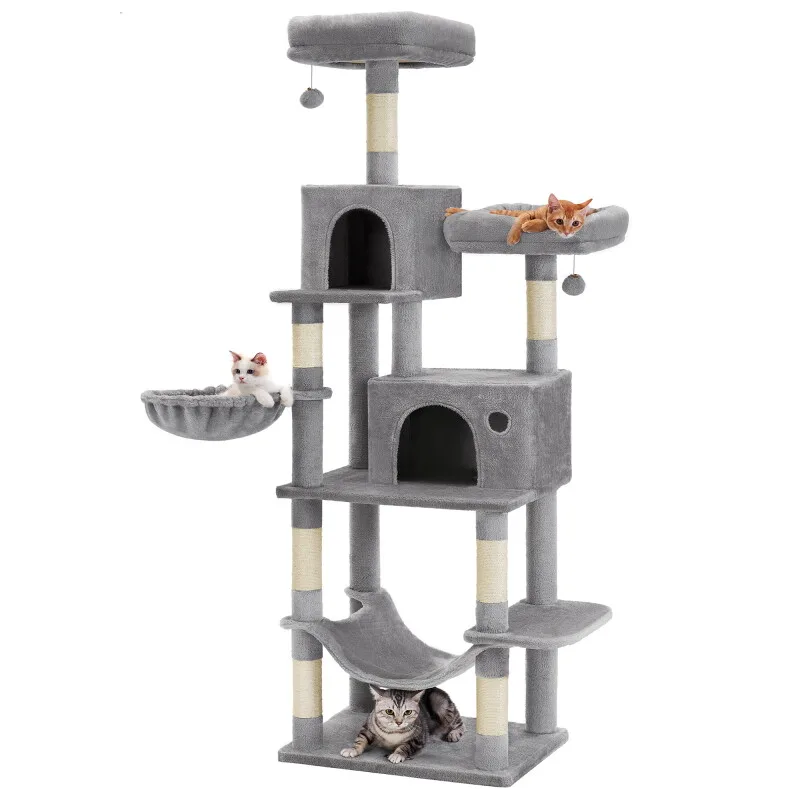 Katzenbaum XXL 199cm beige von Feandrea in Hellgrau, Regular – Produktfoto